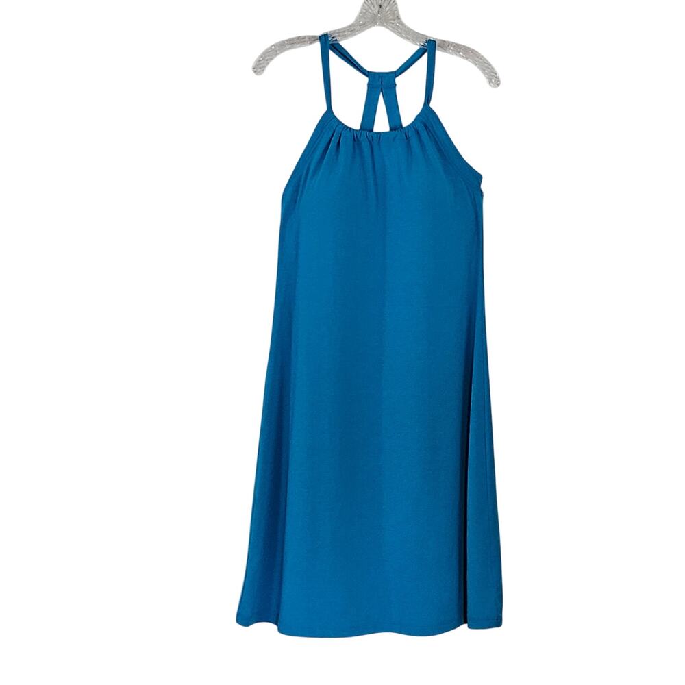 Prana Quinn Racerback Athletic Mini Dress Sz L Electro Blue  NWT